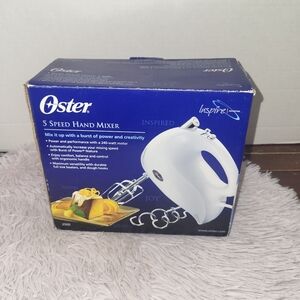 Oster White 2500 120Vac 60 Hz 240W 5-Speed Hand Mixer Brand New